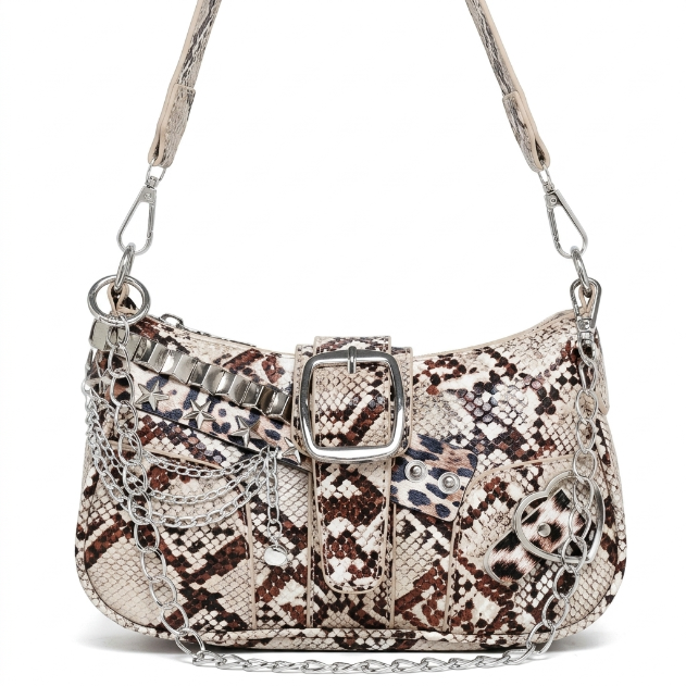 Y2K Animal Print Chain Shoulder Bag