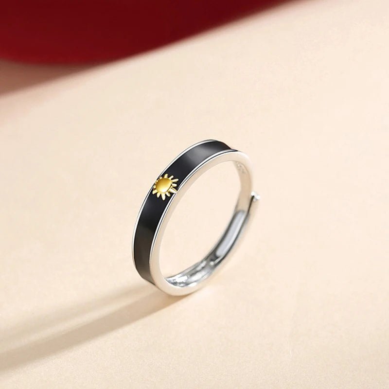 Sun & Moon Matching Couples Rings - Veinci