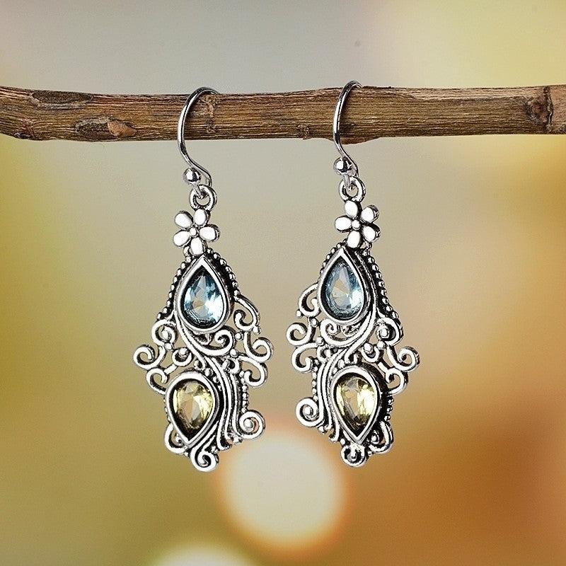 Boho Vintage Floral Drop Earrings