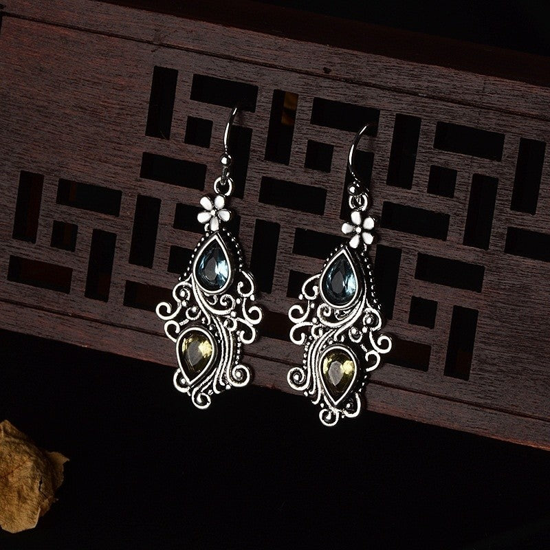 Boho Vintage Floral Drop Earrings