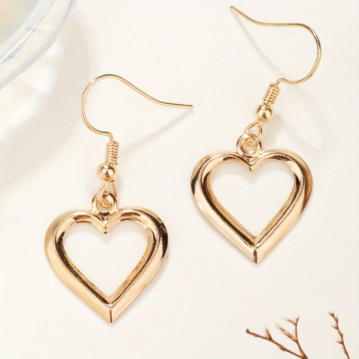 Elegant Open Heart Drop Earrings