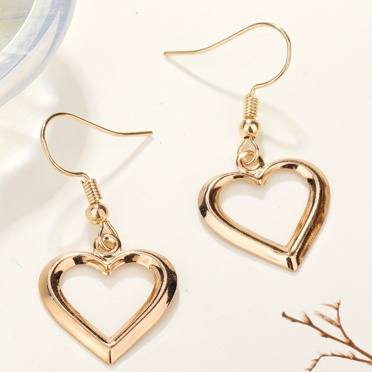 Elegant Open Heart Drop Earrings
