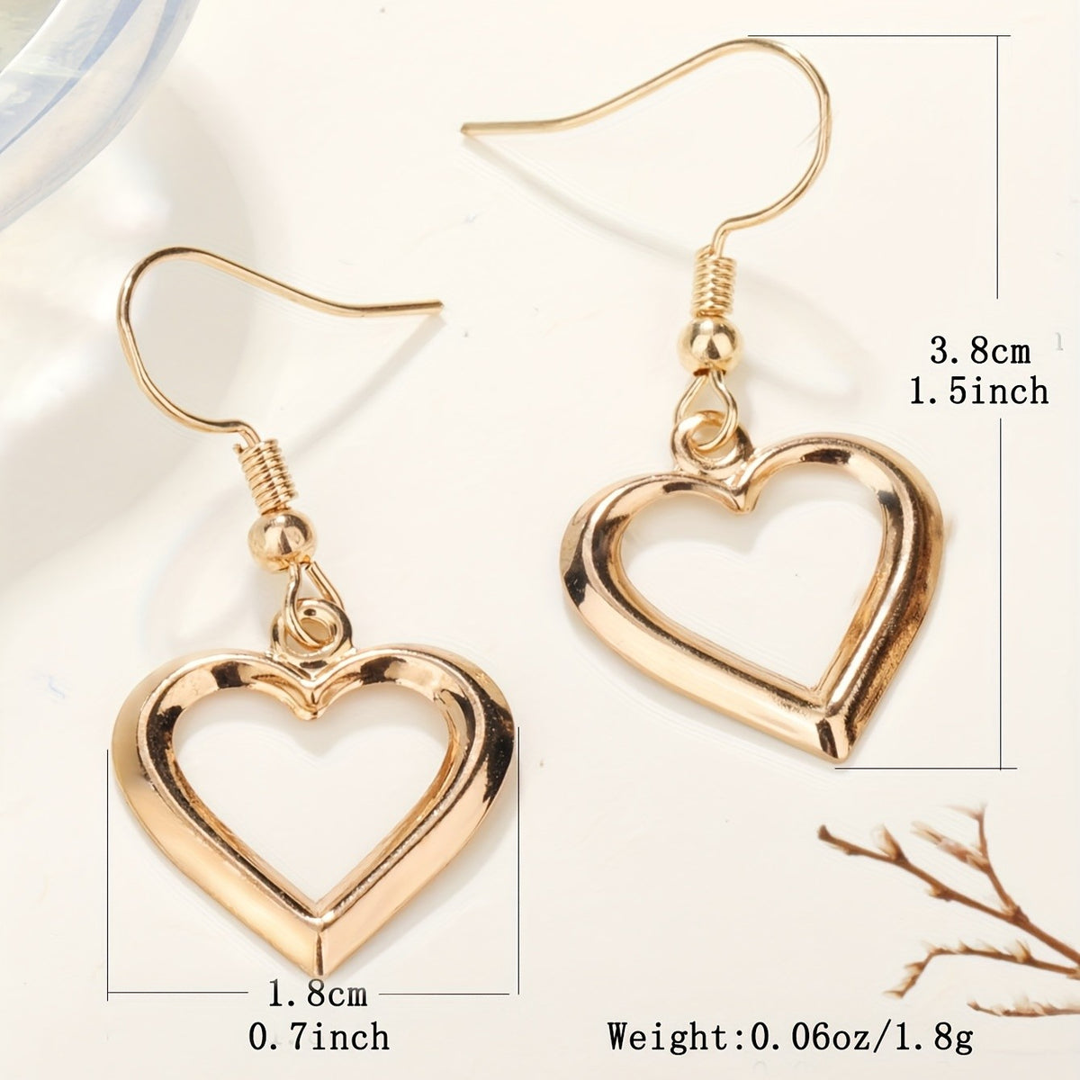 Elegant Open Heart Drop Earrings