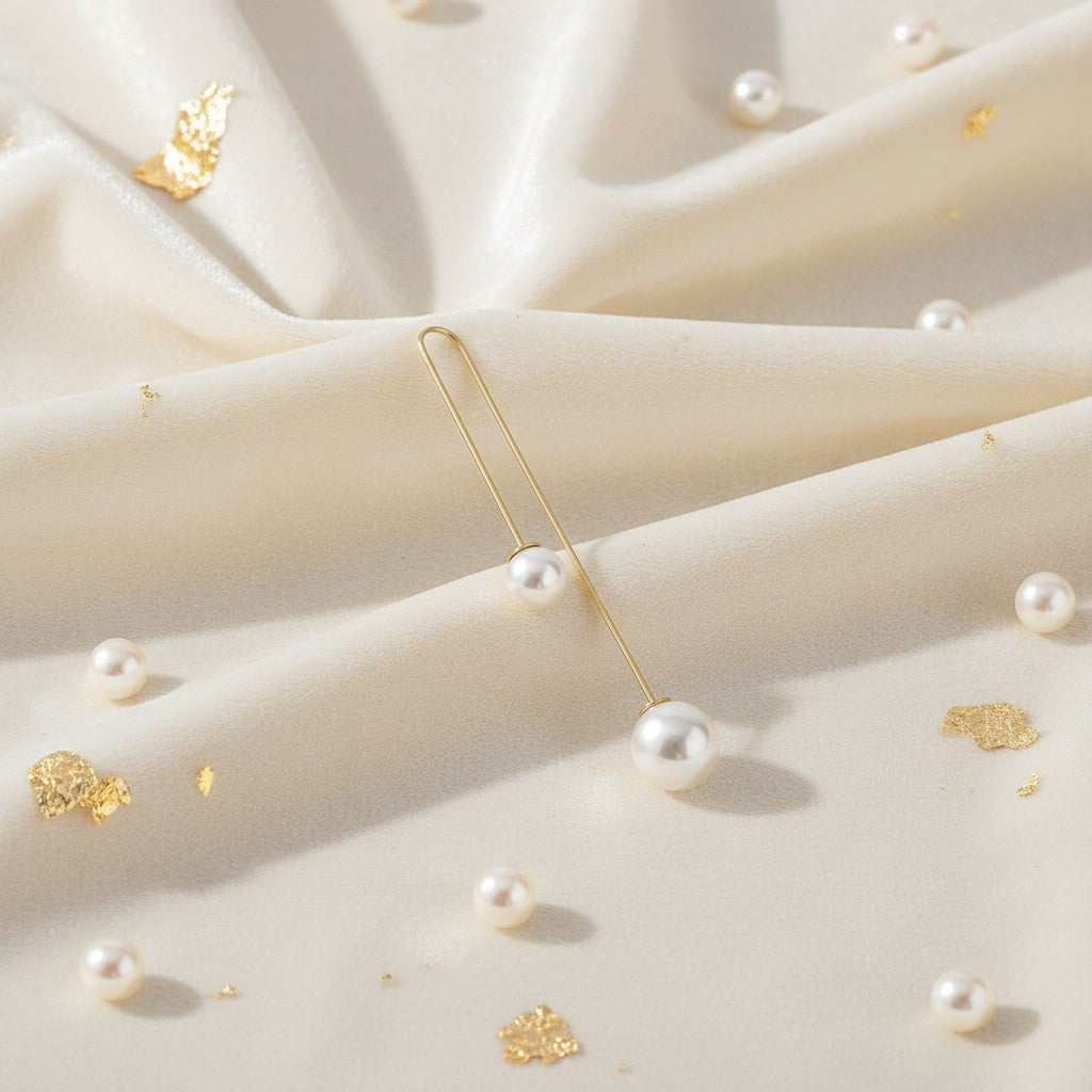 Elegant Minimalist Double Pearl Drop Earrings