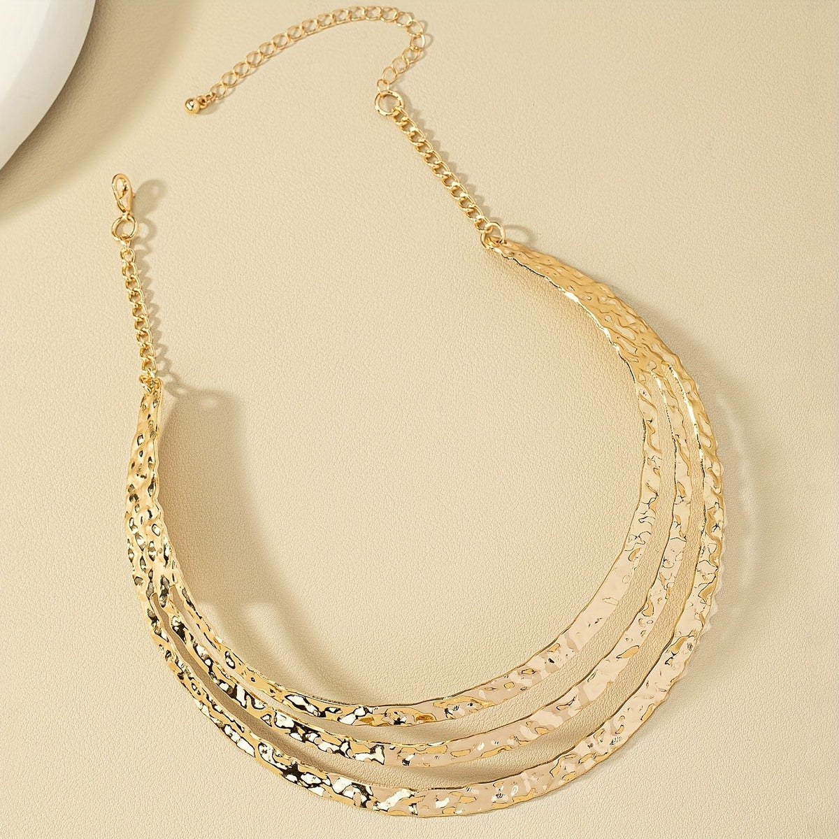 14k Classy Hammered Collar Necklace