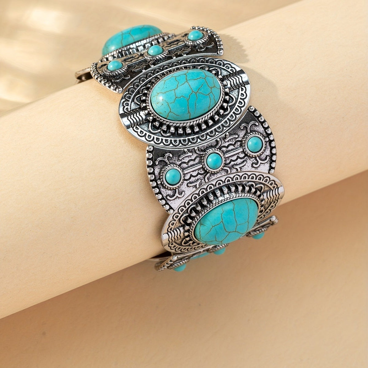 Vintage Boho Turquoise Cuff Bracelet