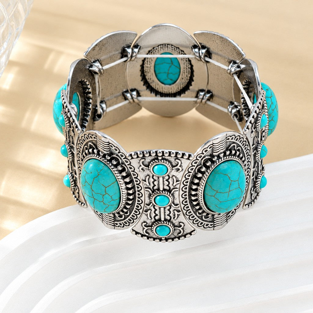 Vintage Boho Turquoise Cuff Bracelet