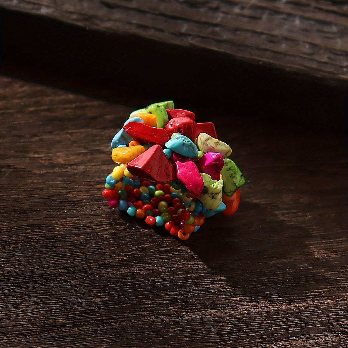 Boho Colorful Mosaic Statement Ring