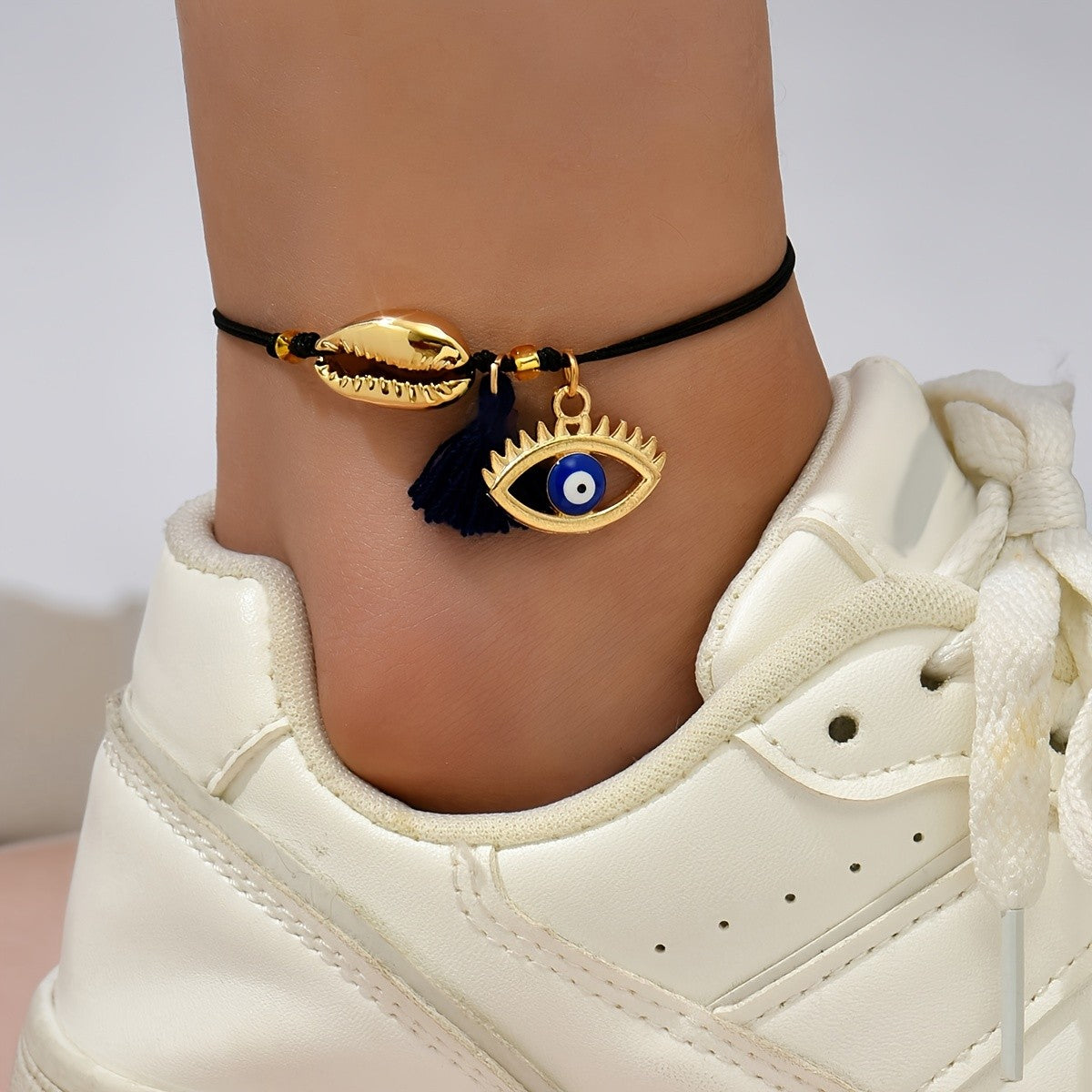 Boho Shell & Evil Eye Anklet