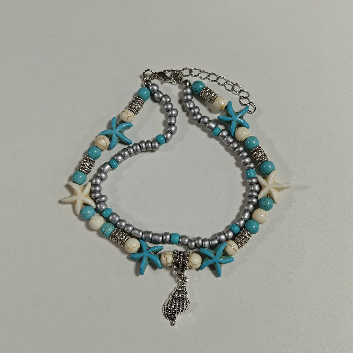Boho Starfish Shell Anklet Set
