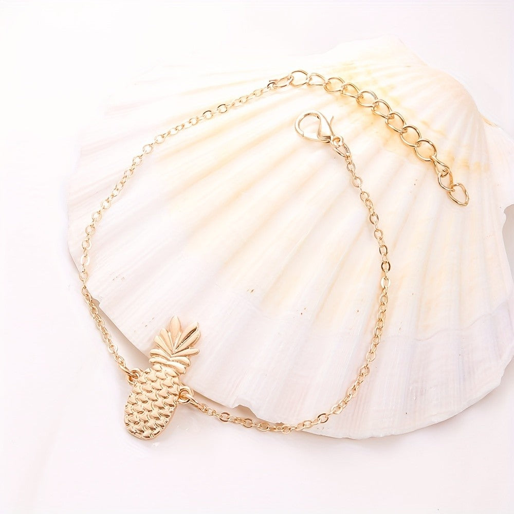 Dainty Pineapple Charm Anklet