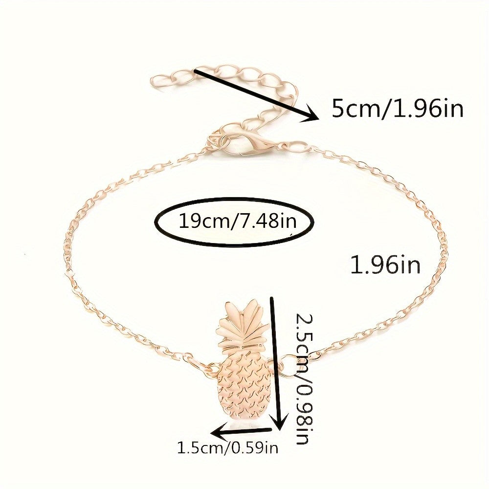 Dainty Pineapple Charm Anklet