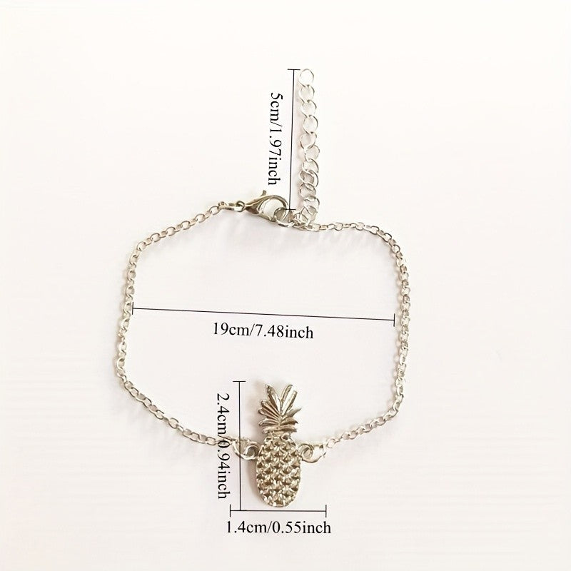 Dainty Pineapple Charm Anklet