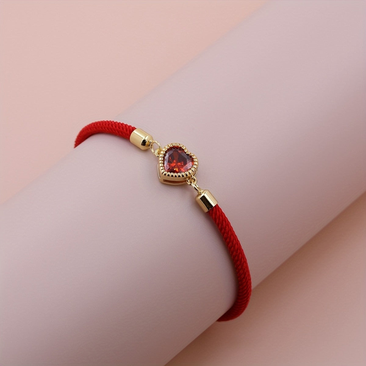 Romantic Red Heart Rope Bracelet