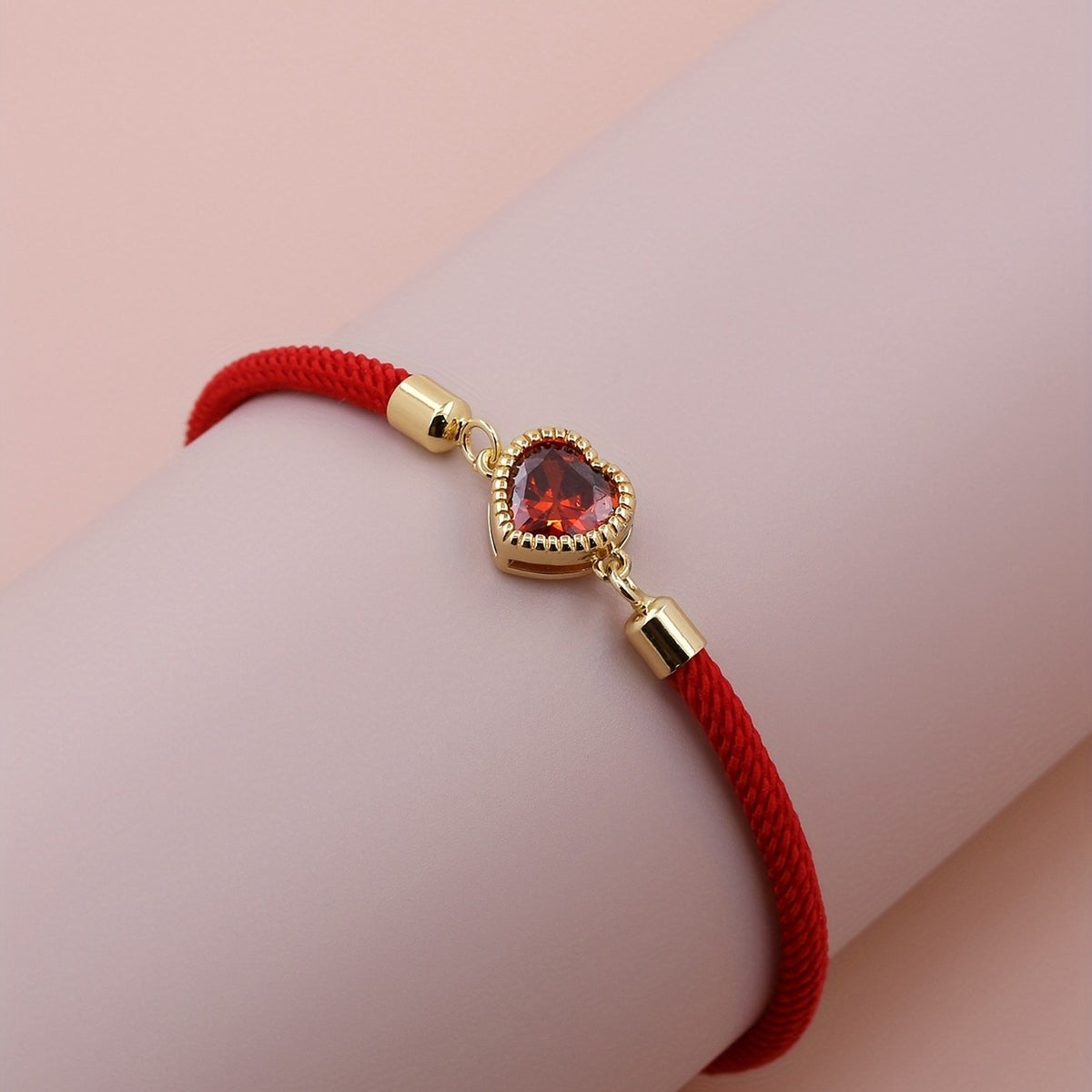 Romantic Red Heart Rope Bracelet