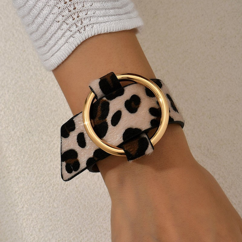 Elegant Leopard Print Cuff Bracelet