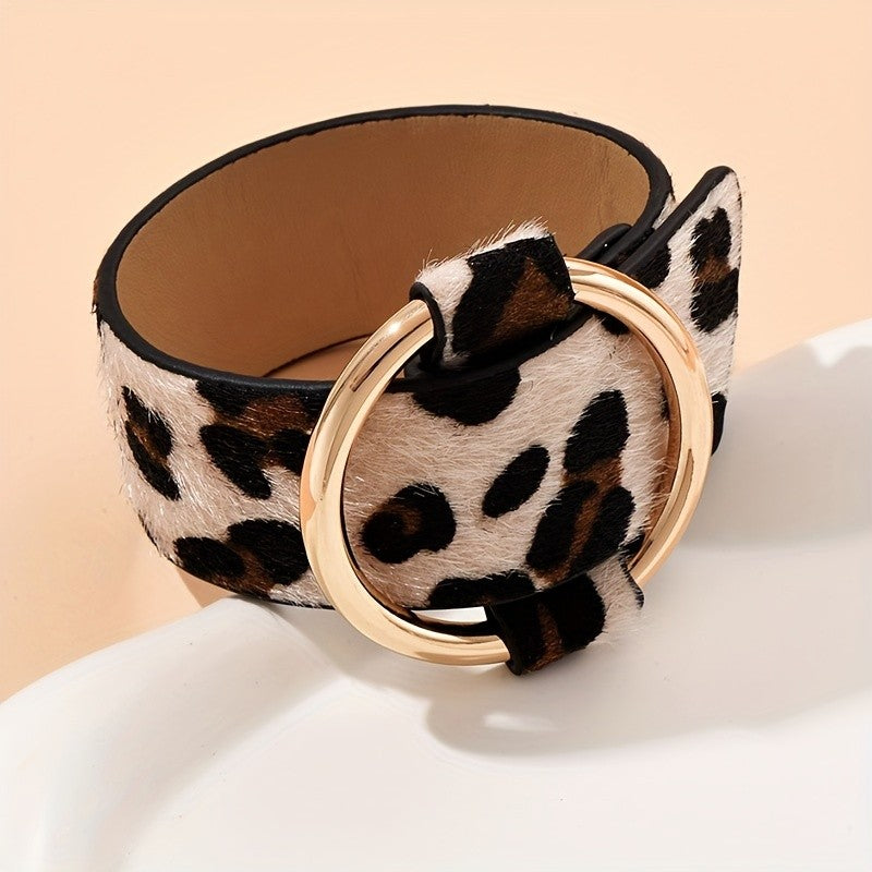 Elegant Leopard Print Cuff Bracelet