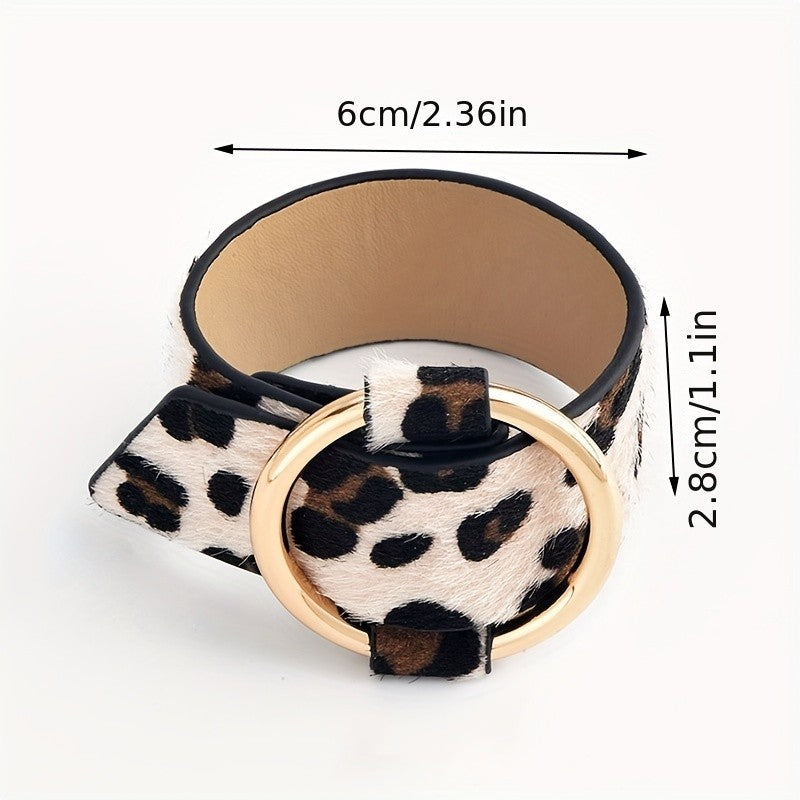 Elegant Leopard Print Cuff Bracelet