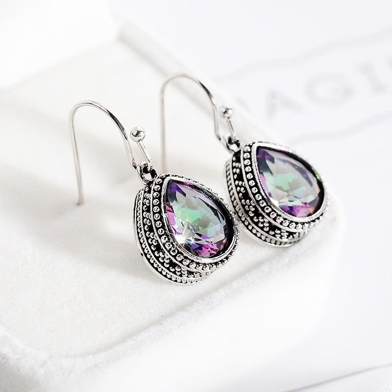 Vintage Teardrop Crystal Earrings