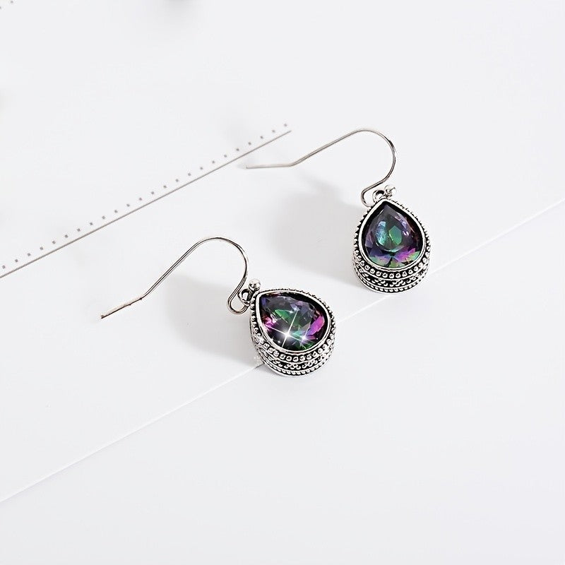Vintage Teardrop Crystal Earrings