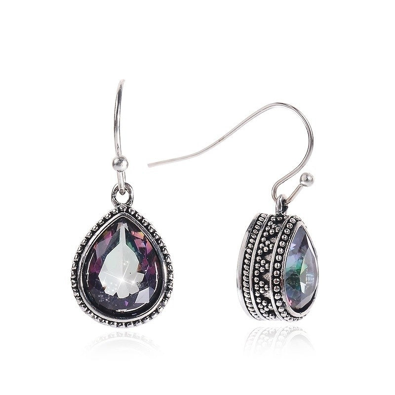 Vintage Teardrop Crystal Earrings