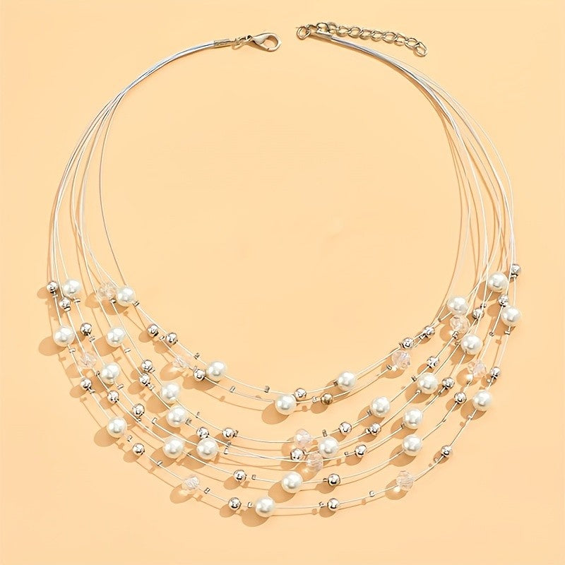 Boho Multicolor Pearl Layered Necklace