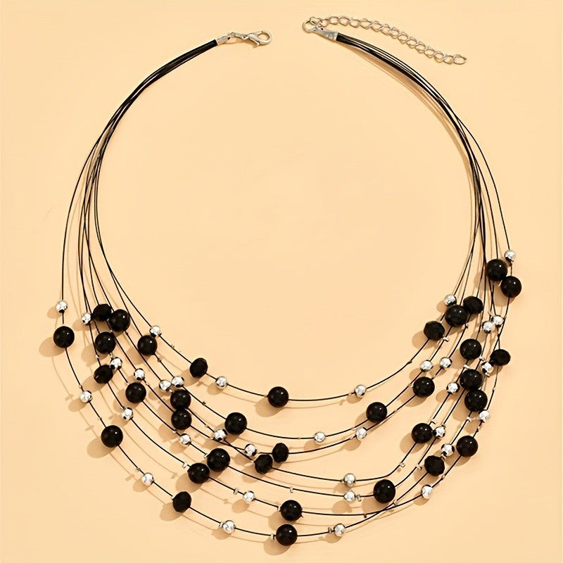 Boho Multicolor Pearl Layered Necklace