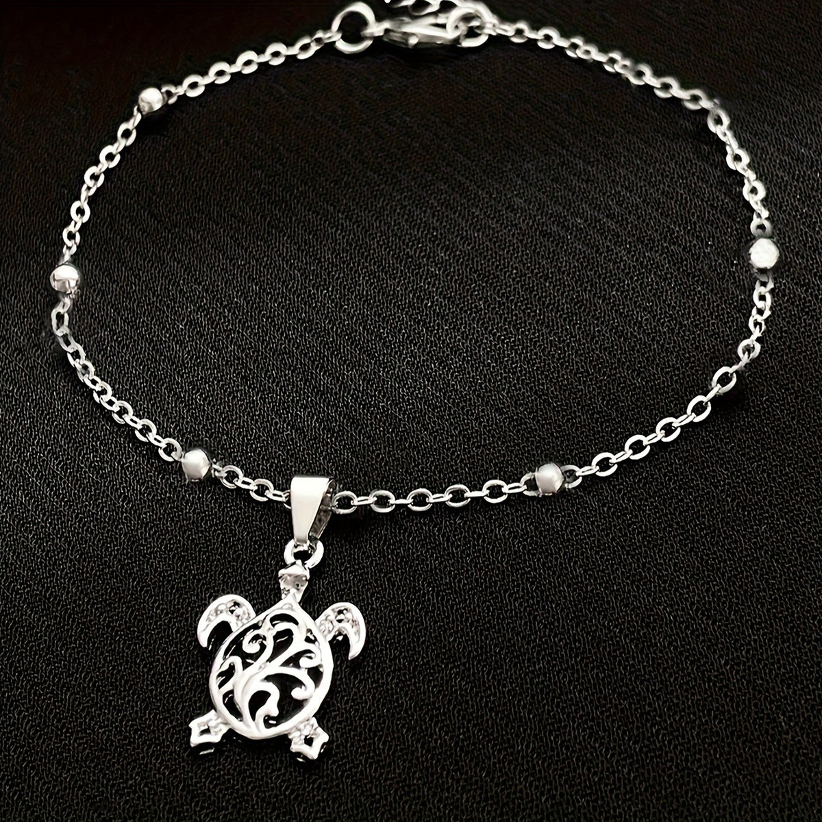 Dainty Filigree Turtle Anklet