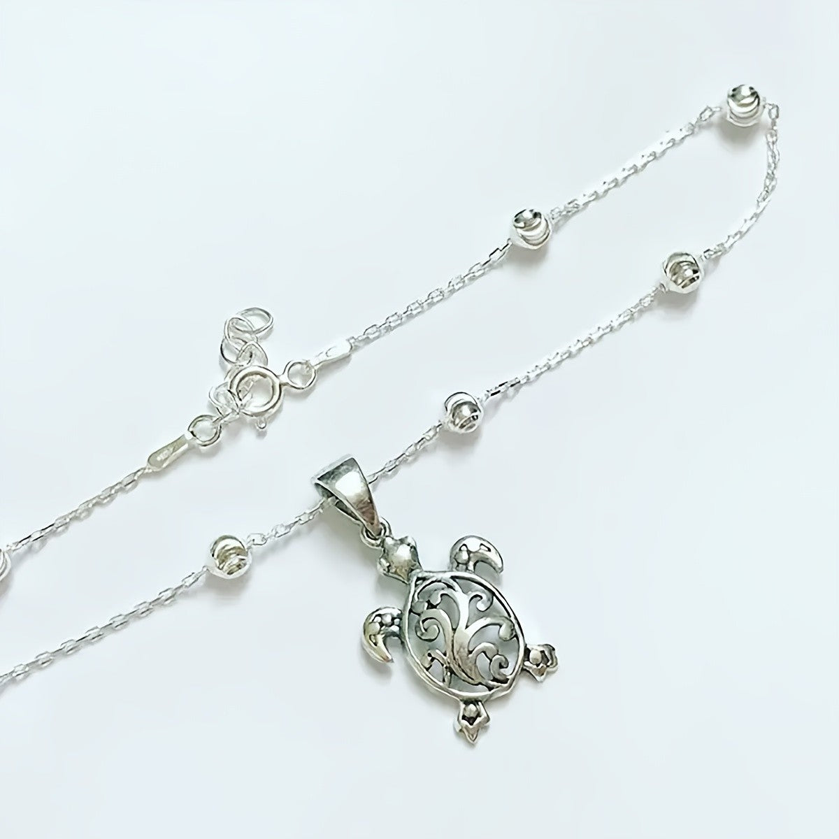 Dainty Filigree Turtle Anklet