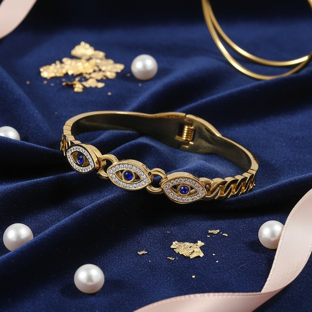 14k Vintage Evil Eye Bracelet