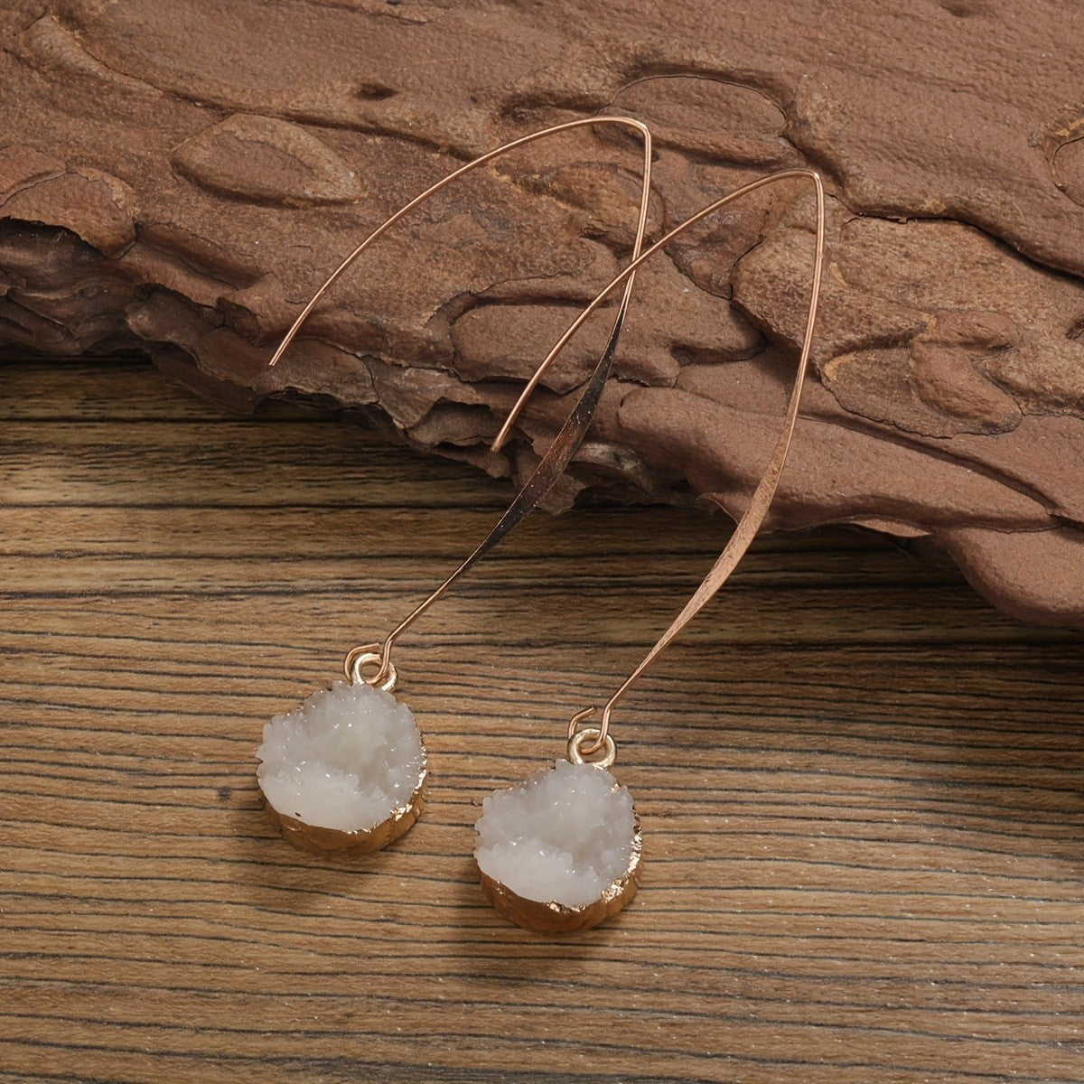 Boho Black Crystal Drop Earrings