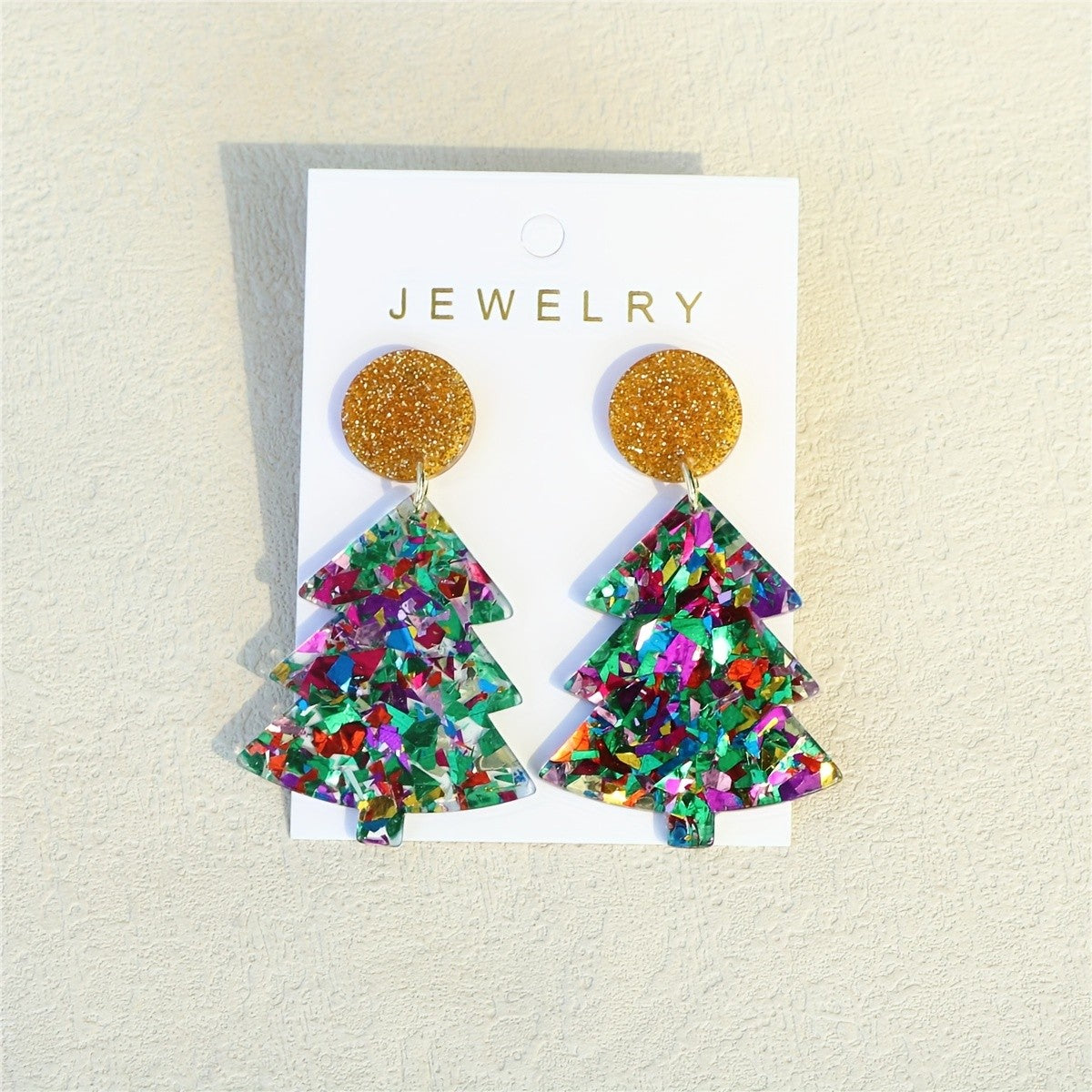 Festive Glitter Christmas Tree Earrings