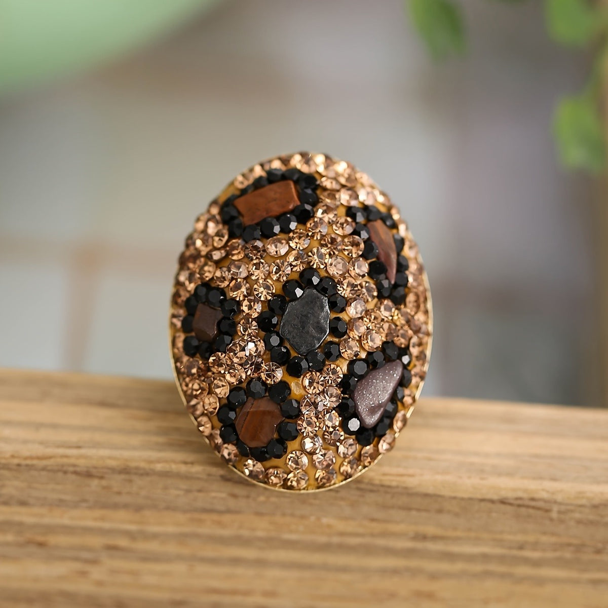 18k Vintage Leopard Statement Ring