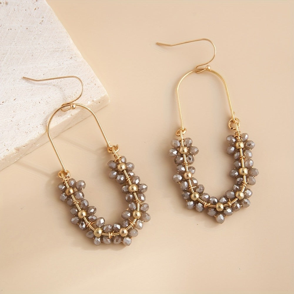 18k Boho Beaded Hoop Earrings
