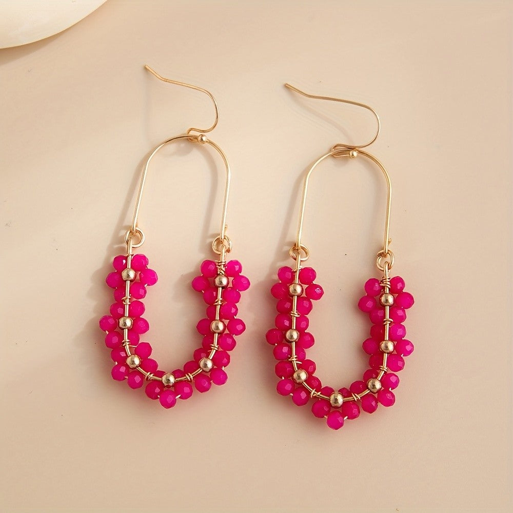 18k Boho Beaded Hoop Earrings