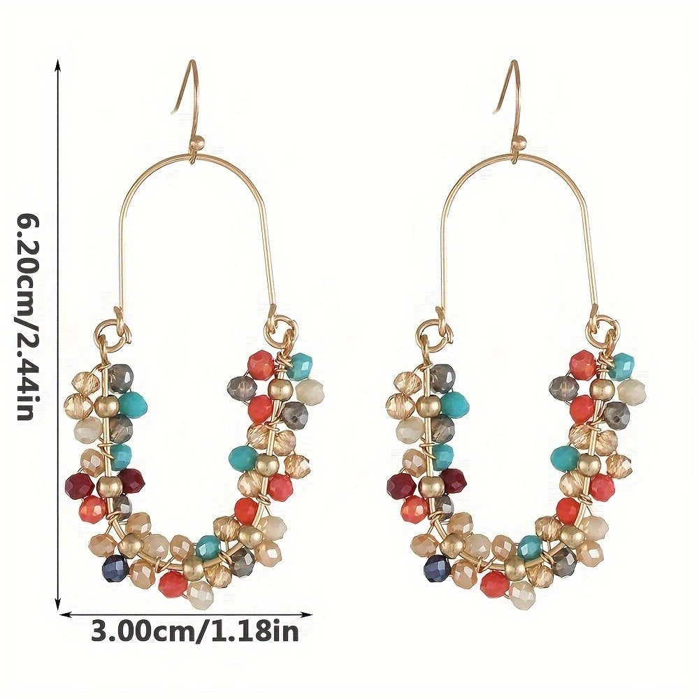 18k Boho Beaded Hoop Earrings