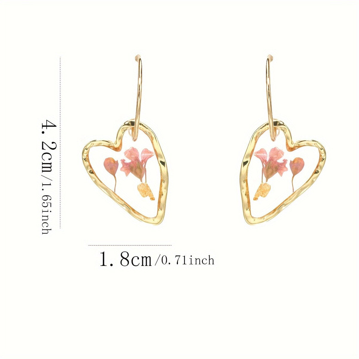 18k Romantic Resin Heart Hoop Earrings