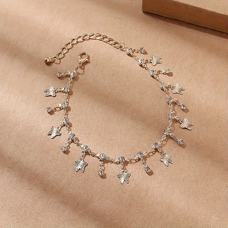 Dainty Butterfly Charm Anklet