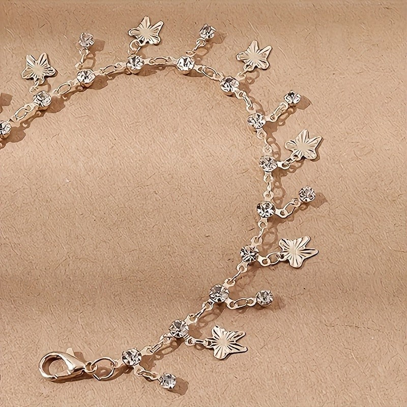 Dainty Butterfly Charm Anklet