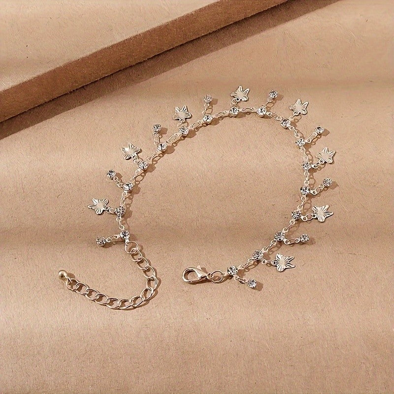 Dainty Butterfly Charm Anklet