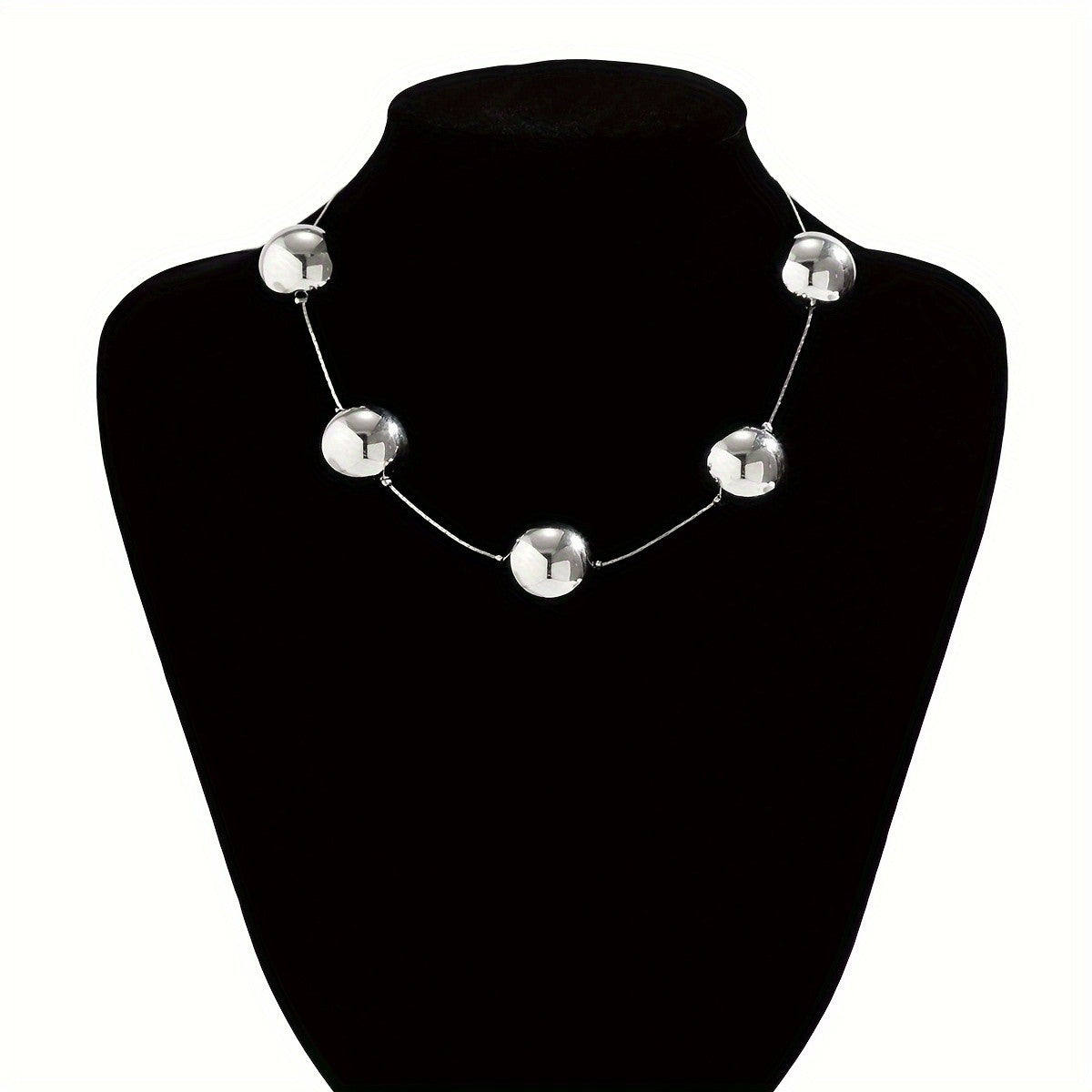 Classy Silver Round Bead Necklace