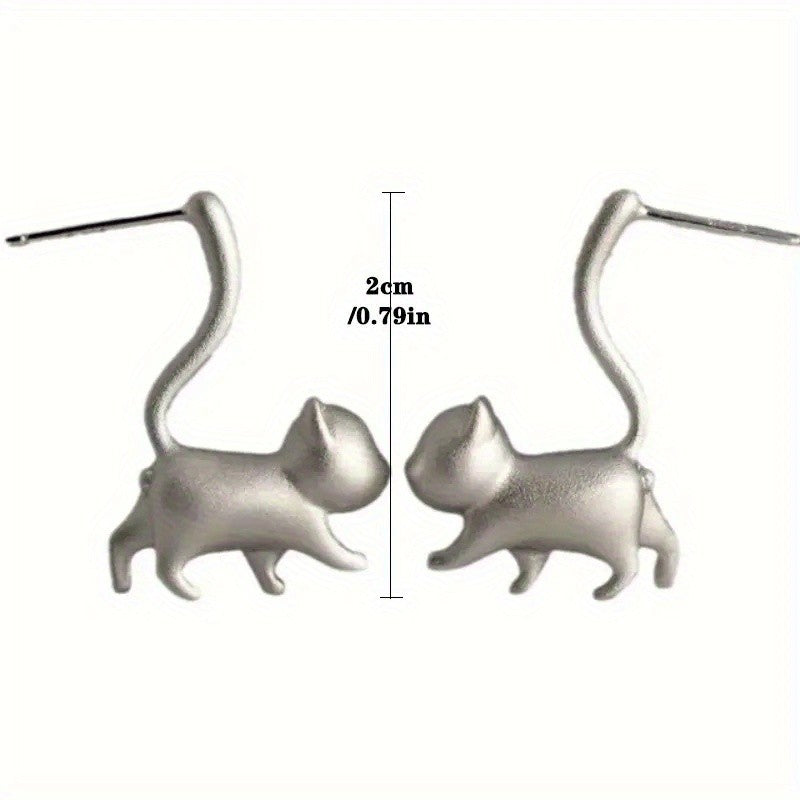 Dainty Walking Kitten Stud Earrings