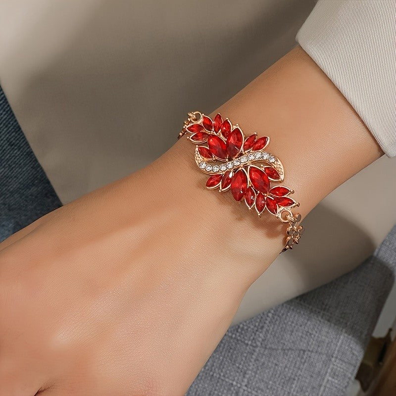 Classy Blue Leaf Statement Bracelet