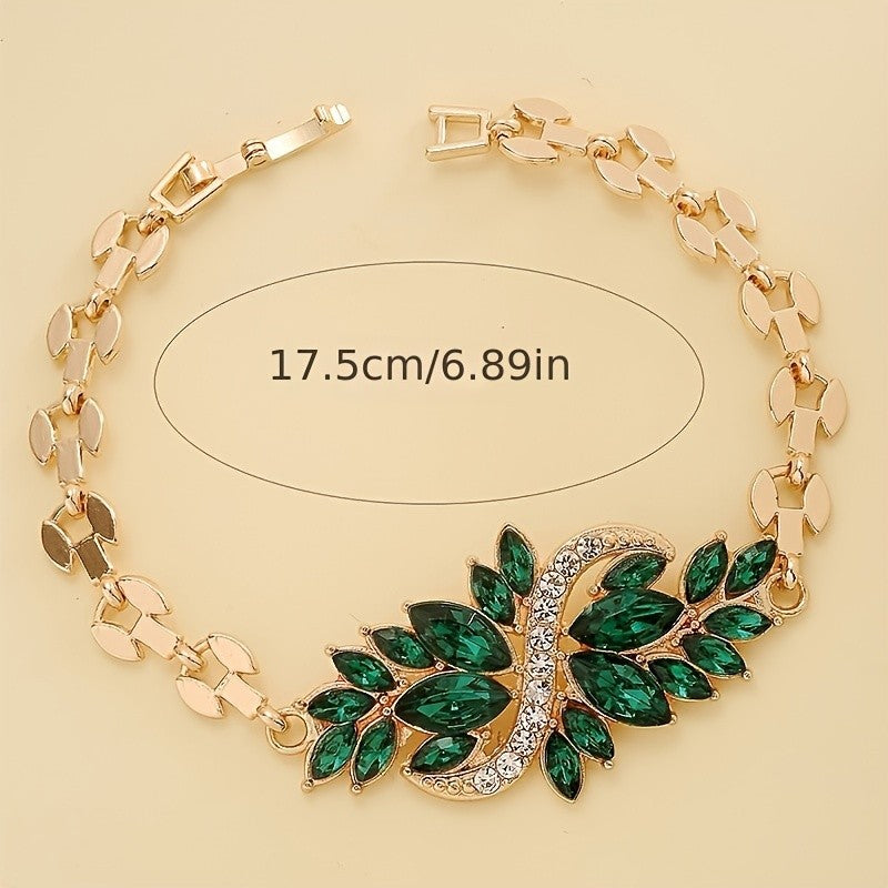 Classy Blue Leaf Statement Bracelet