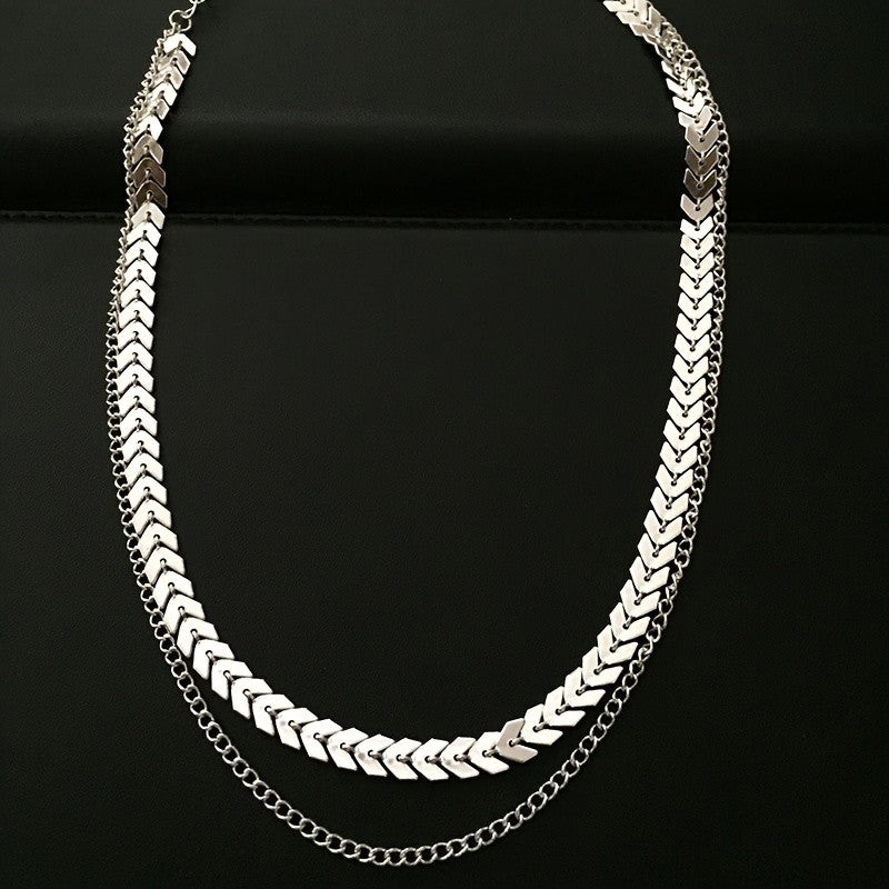 Boho Layered Leaf Choker Necklace