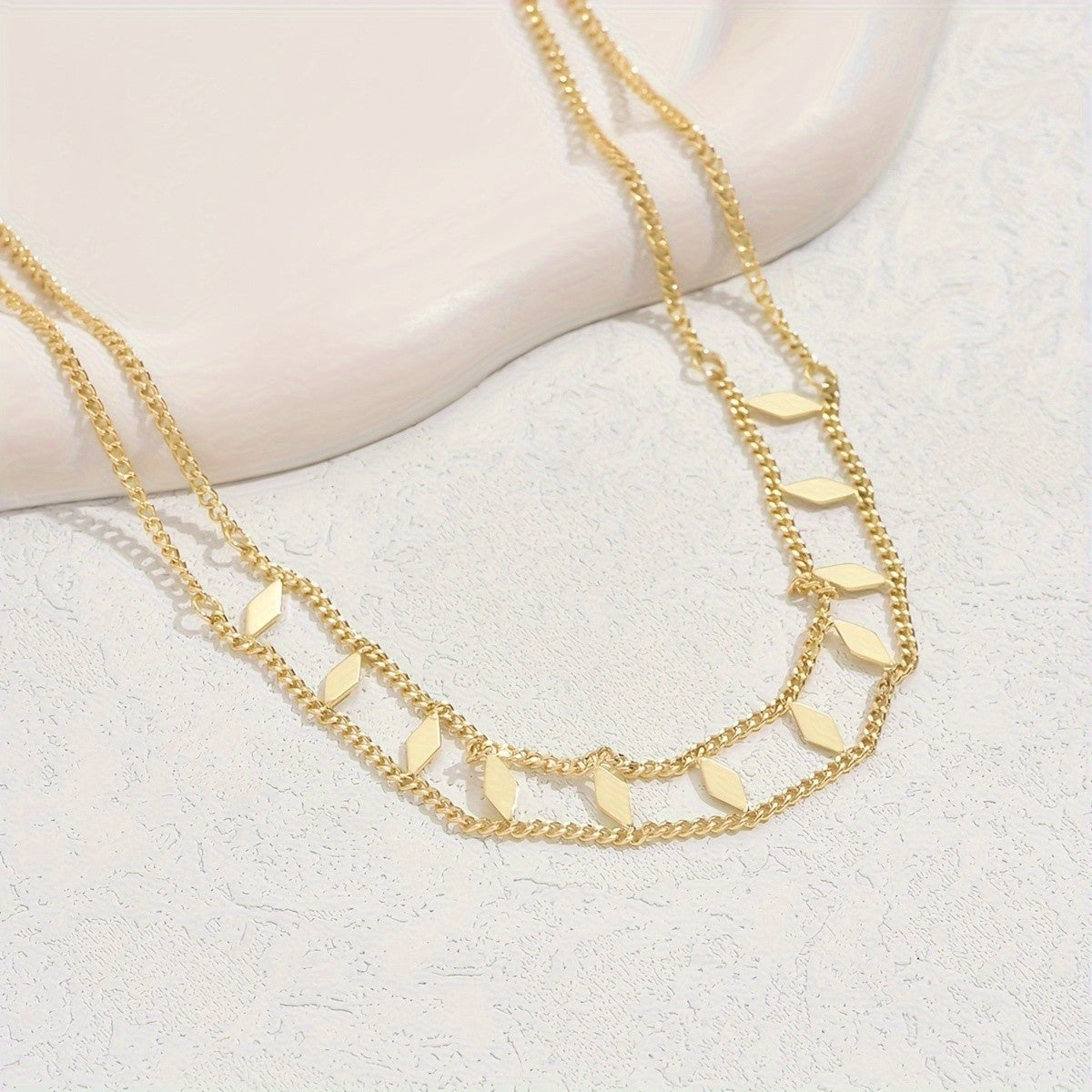 14k Dainty Double Layer Choker Necklace