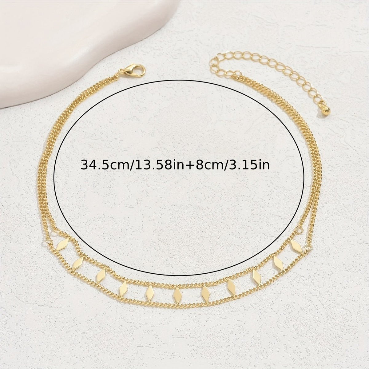 14k Dainty Double Layer Choker Necklace