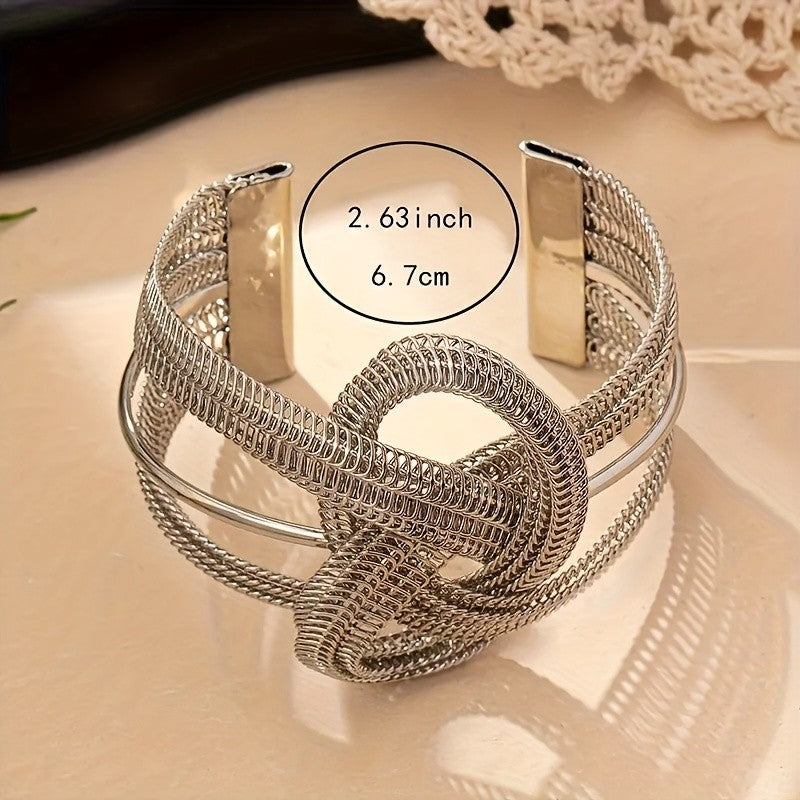18k Boho Woven Knot Cuff Bracelet