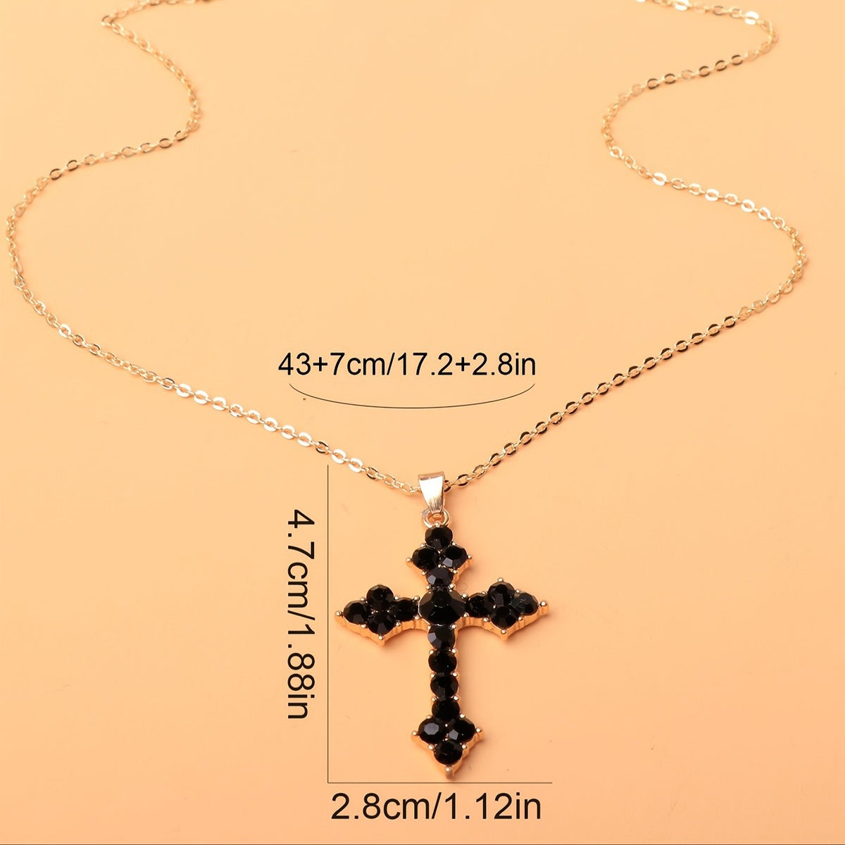 Elegant Green Crystal Cross Necklace