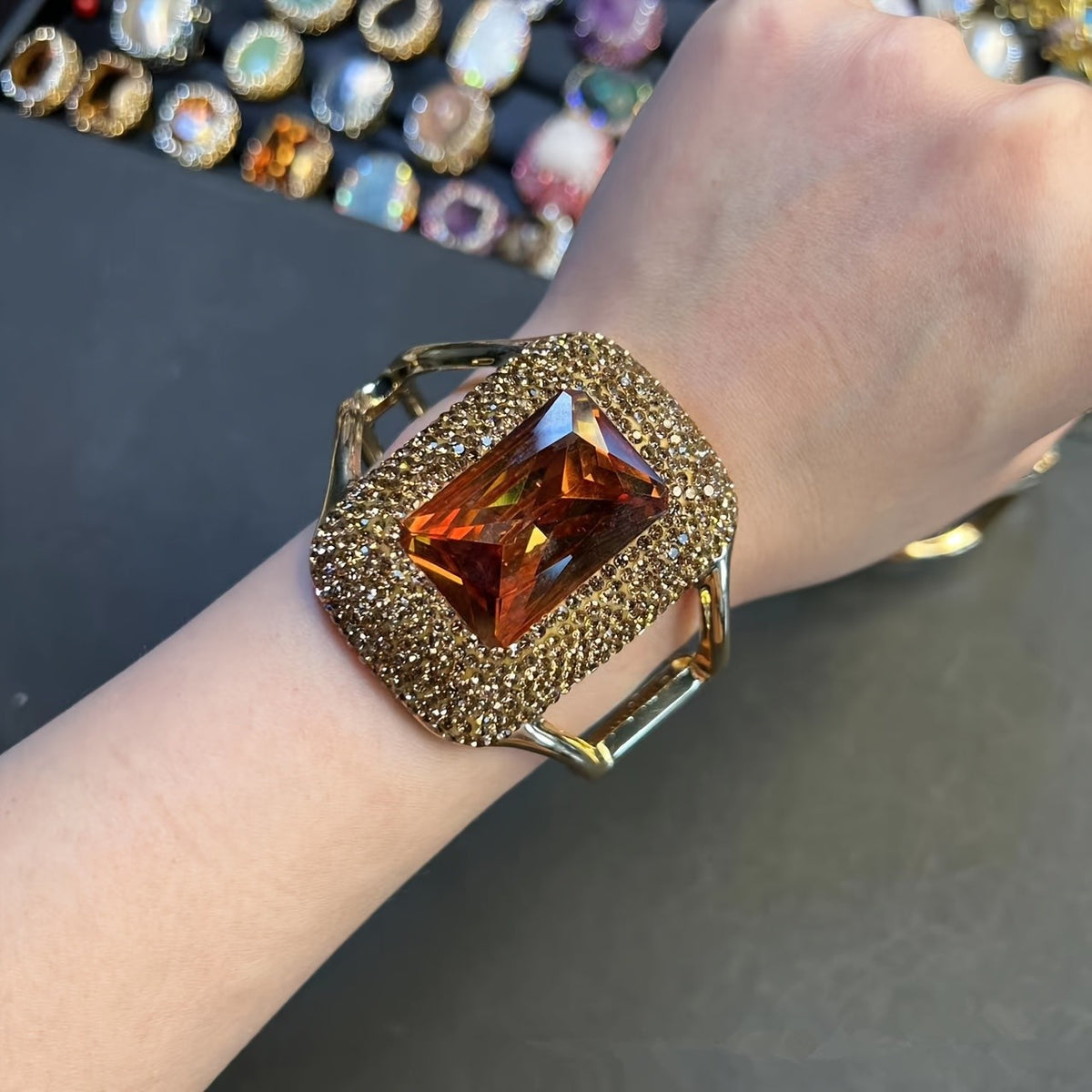 Classy Purple Stone Cuff Ring